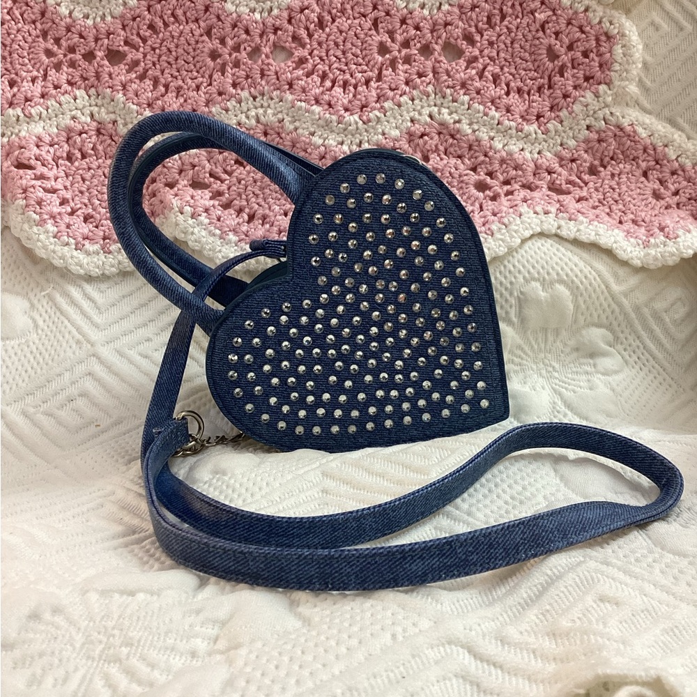 Miss Gwen’s OMG Heart-Shaped Denim Bag with Studs